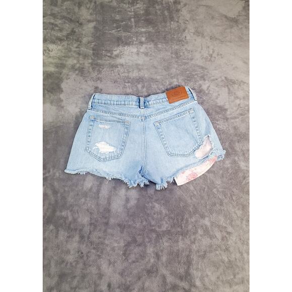 Lucky Brand Denim Size 8/29 Shorts Womens Blue Boyfriend Floral Laura Ashley C26 - Picture 7 of 9